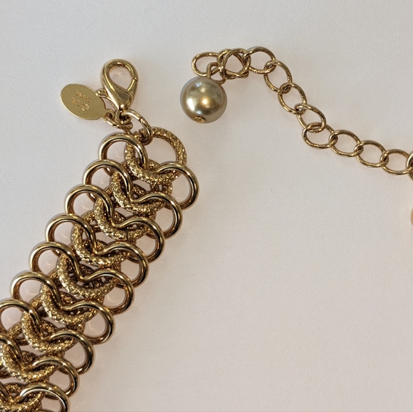 Vtg Gold Tone Collar Choker Necklace KJL 15” Long Statement Gorgeous - Picture 6 of 9